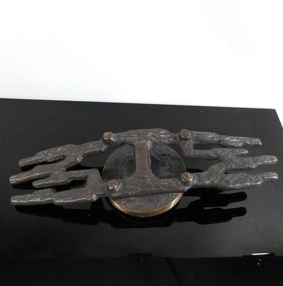 Image 1 of Brutalistische bronzen kandelaar, Horst Dahlbeck, jaren 1960