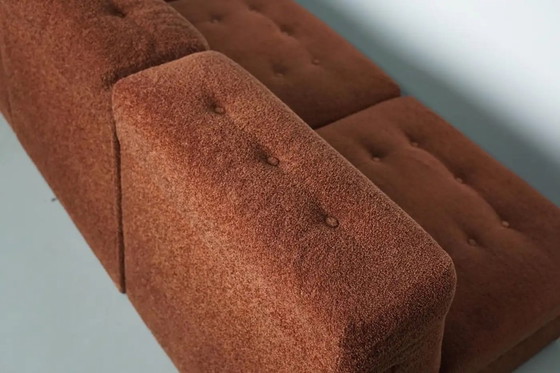 Image 1 of Vintage brown bouclé modular sofa, 1970s, 5 elements