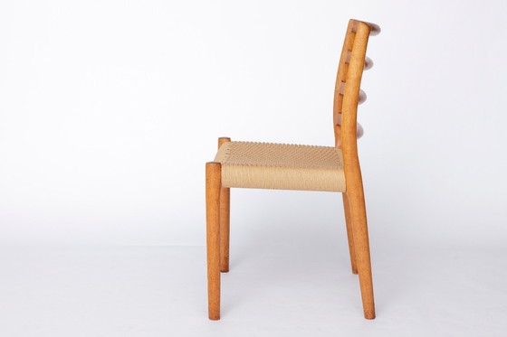 Image 1 of Niels Otto Møller Model 85 Chairs – Oak, Danish Mid-Century Dining Chairs, 1980s, New Danish Cord Weave, Up to 6 Available