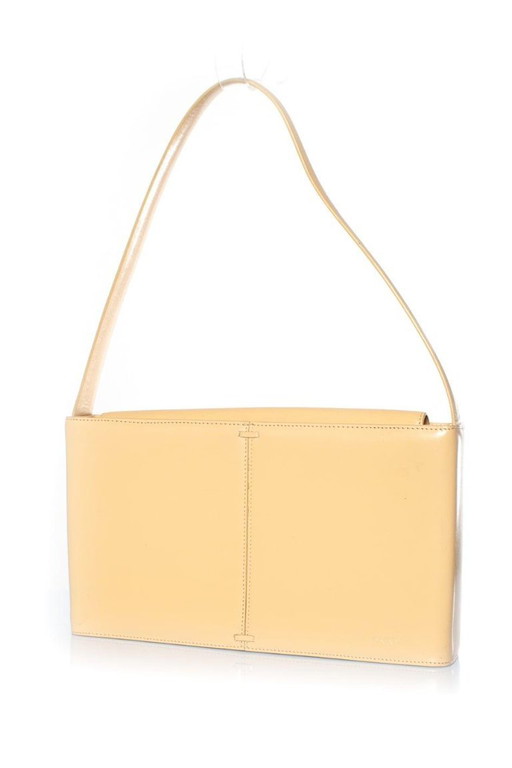 DKNY, borsa a tracolla in pelle color giallo tenue