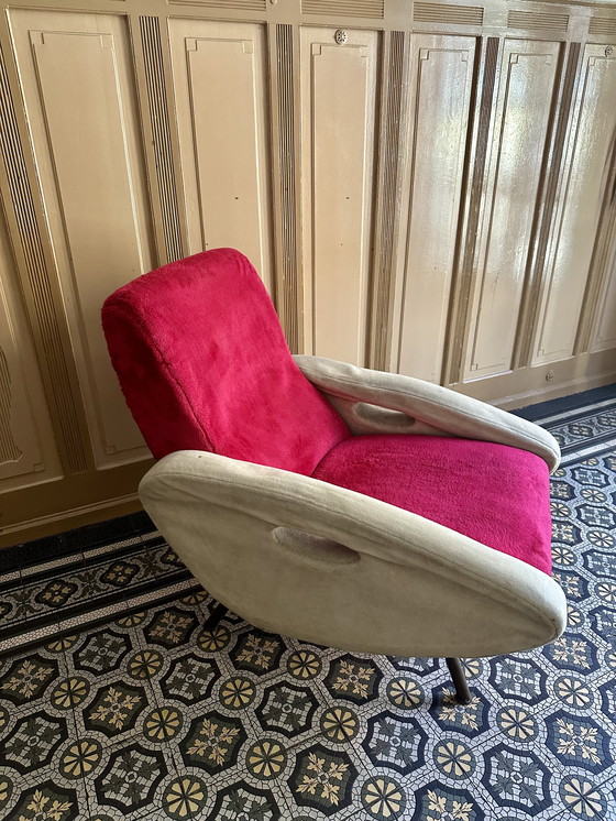 Image 1 of Zeldzame Franse lounge stoel door François Letourneur Uitgegeven door Maurice Mourra, Parijs jaren 50