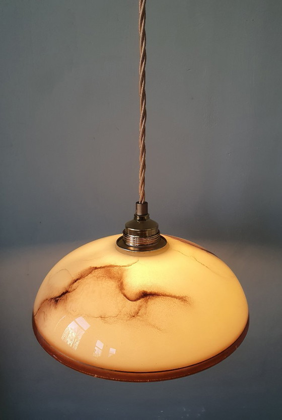 Image 1 of Set di lampade a sospensione vintage in opalino marmorizzato