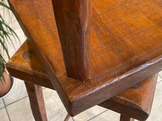 Image 1 of Set di 3 sgabelli alti da bar in legno massello, realizzati artigianalmente, 50