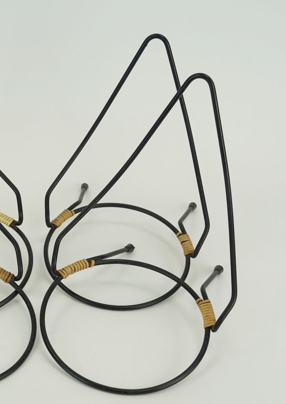 Image 1 of Set aus 4 wandmontierten Blumentopfhaltern im Mid-Century-Stil, Metall und Kunststoff, 1950er Jahre
