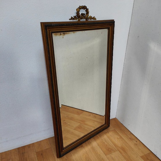 Image 1 of Antieke Regency Barok Rococo facet geslepen spiegel passpiegel.