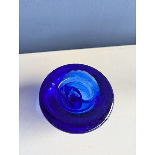 Ciotola in vetro Kosta Boda - spirale - blu acqua