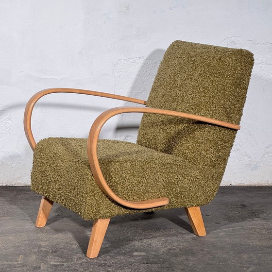 Een paar Jindrich Halabala Type C fauteuils, volledig gerestaureerd, jaren 1930. – Jindřich Halabala, Textile (photo 5 of 17)