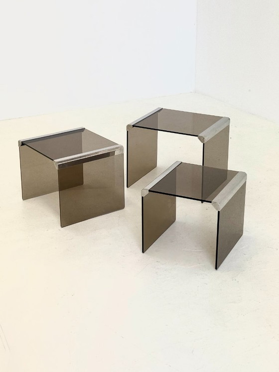 Image 1 of Ensemble de trois tables d'appoint Gallotti & Radice Tris T35