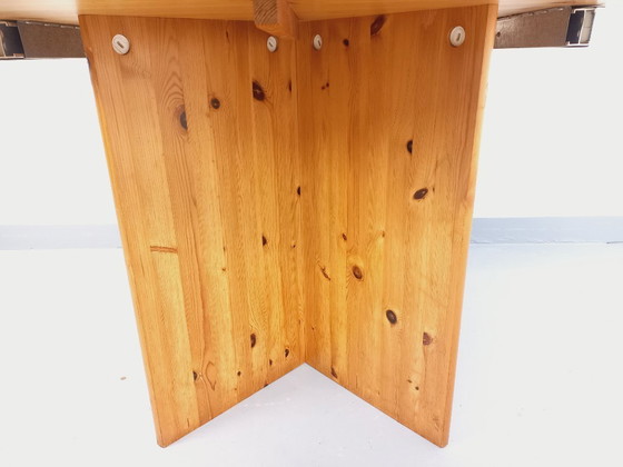 Image 1 of Tavolo da pranzo ottagonale in pino vintage anni '80 con prolunga