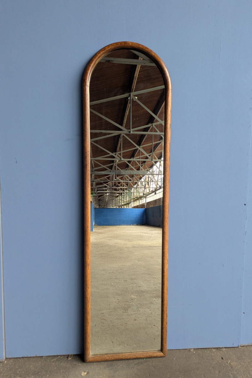 Miroir d'entrée vintage en bois / miroir sur pied