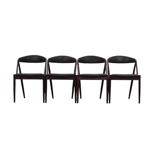Set di quattro sedie in palissandro, design danese, anni '70, designer: Kai Kristiansen