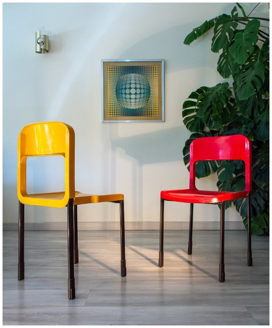 Image 1 of Set van 6+2 vintage 1970 space age stoelen