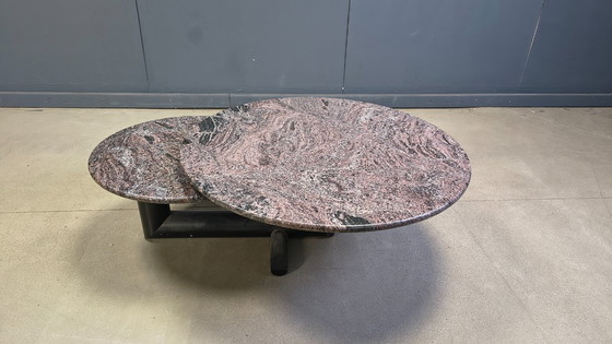Image 1 of Two tier marble pivoting top coffee table by roche Bobois, 1980s
