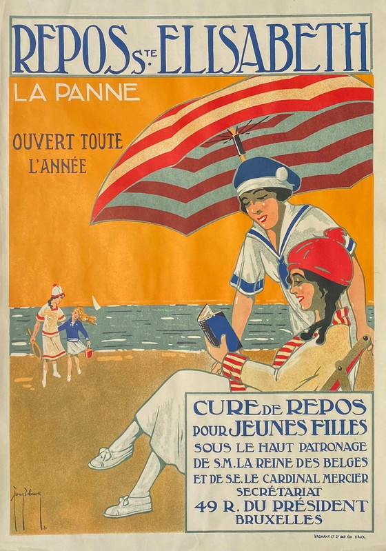 Image 1 of Francis DELAMARE Repos Sainte Elisabeth - Affiche De Panne 1980
