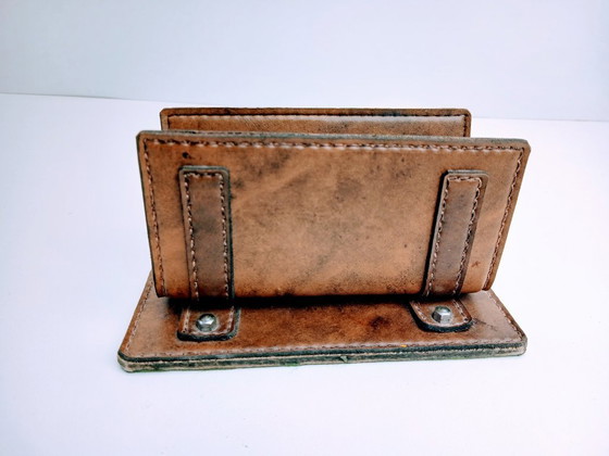 Image 1 of Vintage Leren Brievenhouder Bartelts Rotterdam