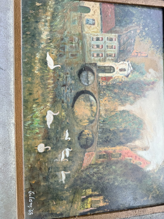 Image 1 of Guido Lams (1932) - "Brügge, Minnewater" - huile sur toile, 1958
