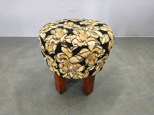 Taburete redondo Art Déco, Checoslovaquia, década de 1930