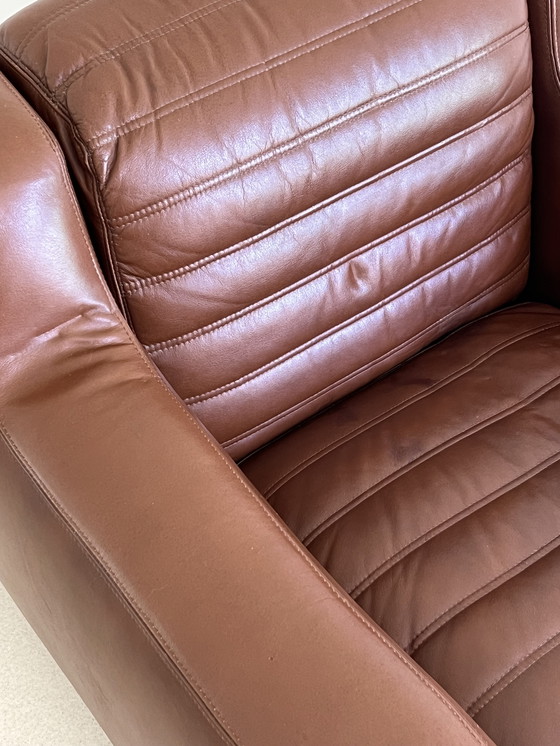 Image 1 of Poltrona prototipo in similpelle marrone di Michel Ducaroy, Francia, anni '70