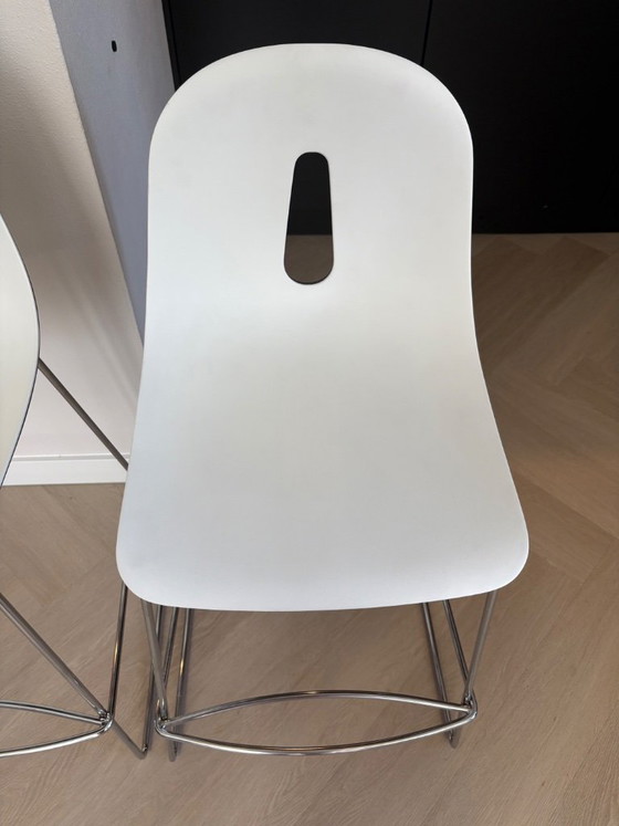 Image 1 of 2x Chairs & More Gotham Barhocker | weiß/grau | Italienisches Design