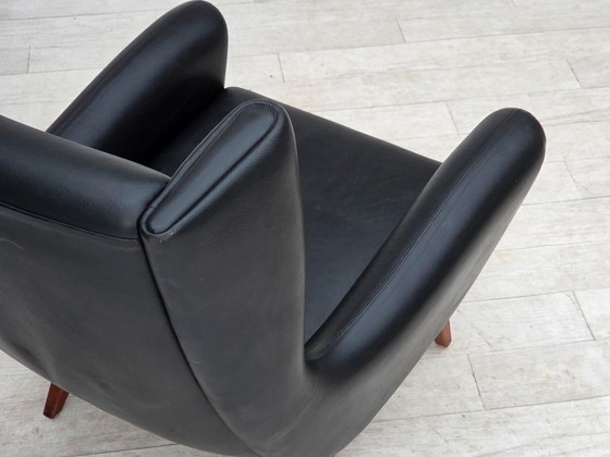 Jaren 60, Deens ontwerp van Illum Wikkelsø, fauteuil, model 110, leer, teak – Wood (photo 10 of 21)