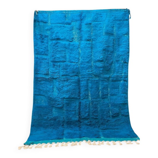 Handgemaakt blauw Marokkaans vloerkleed 200cm x 300cm