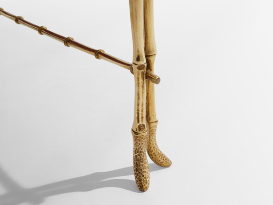 Image 1 of Tavolino laccato cinese in ottone e bambù della Maison Baguès, anni '50