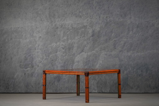 Vintage Italian Squre Dining Table In Burl Elm, by Alberto Smania for Studio Smania Interni, Italy 1960’s
