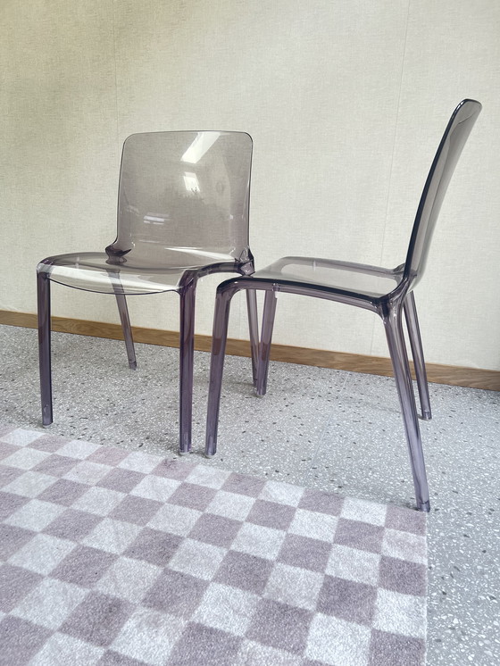 Image 1 of Juego de 4 sillas Casprini de plexiglás morado modelo Tiffany