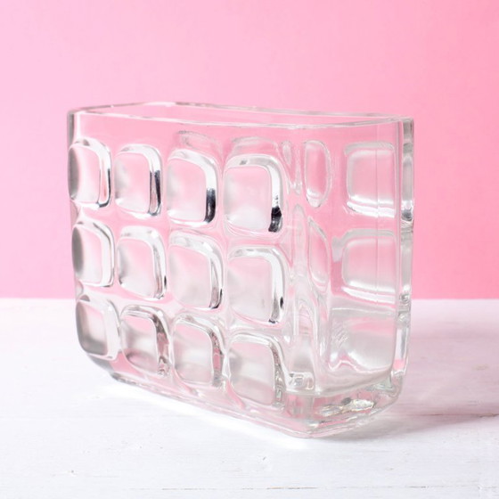 Image 1 of František Vizner Glass Jardinière Vase, Mid-Century Czech Design