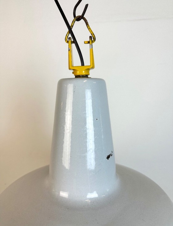 Image 1 of Industrial Grey Enamel Factory Pendant Lamp from Philips, 1960s