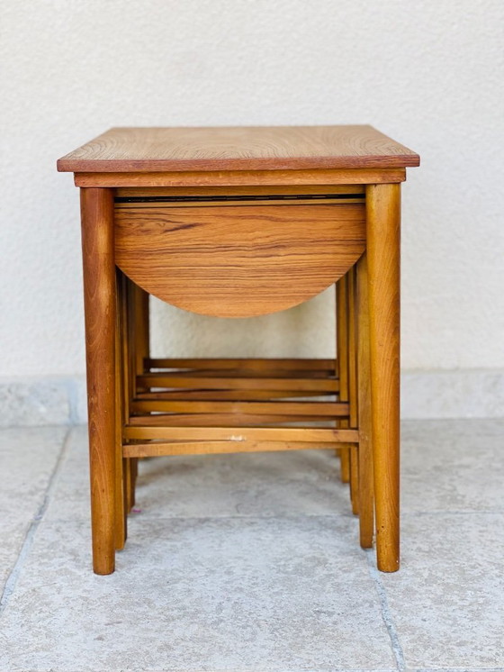 Image 1 of Set of 5 Scandinavian nesting coffee tables in teak, 1960