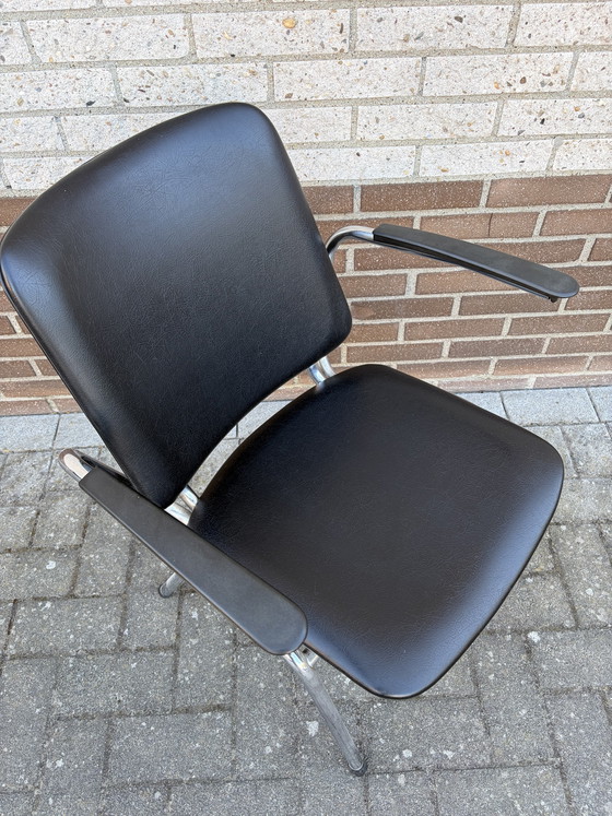 Image 1 of 2 vintage buisframe stoelen Gebroeders de Wit Gispen midcentury 