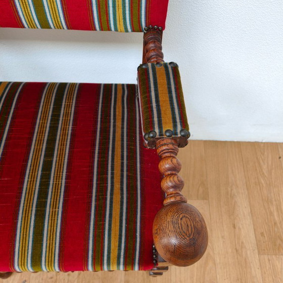 Image 1 of Banc antique en chêne français, banc d'entrée, banc de salle à manger, banc de table à manger c