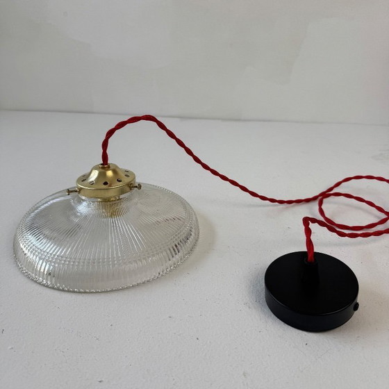 Image 1 of LAMPADA A SOSPENSIONE VINTAGE IN VETRO PRISMATICO