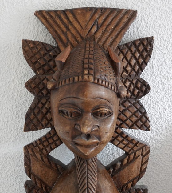 Image 1 of decoratief vintage houten Afrikaans beeld