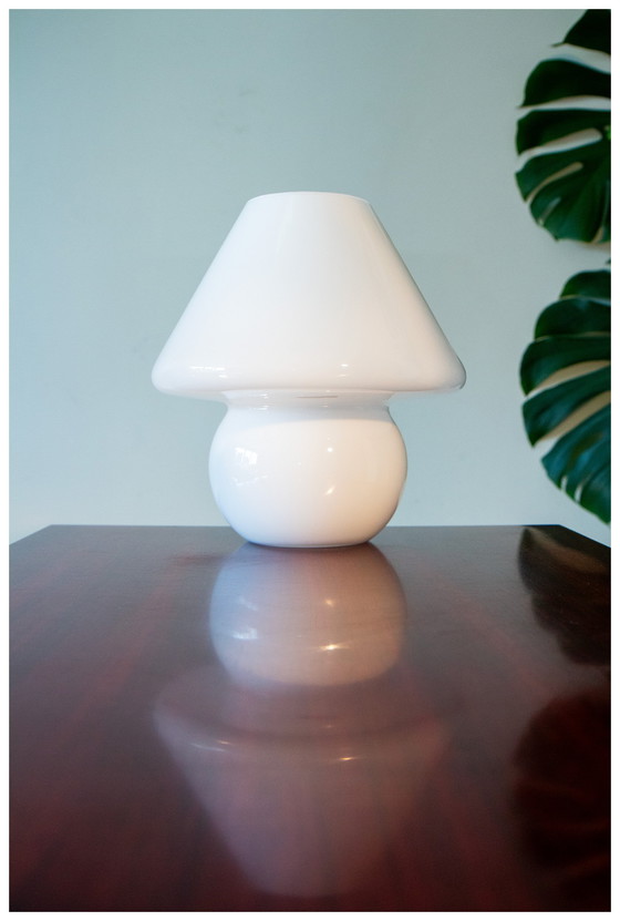 Image 1 of Paddestoel lamp van geblazen glas 1970