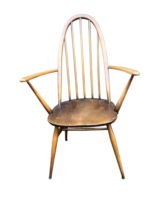 Image 1 of Bellissimo vintage Ercol Quaker spilla stoel Lucian Ercolani spijlenstoel