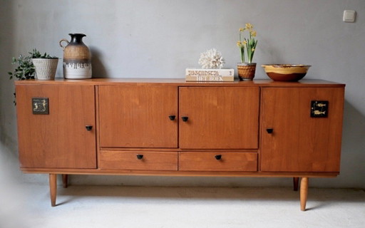 Credenza vintage in legno di teak con piastrelle di Jaap Ravelli – dressoirs, Wood