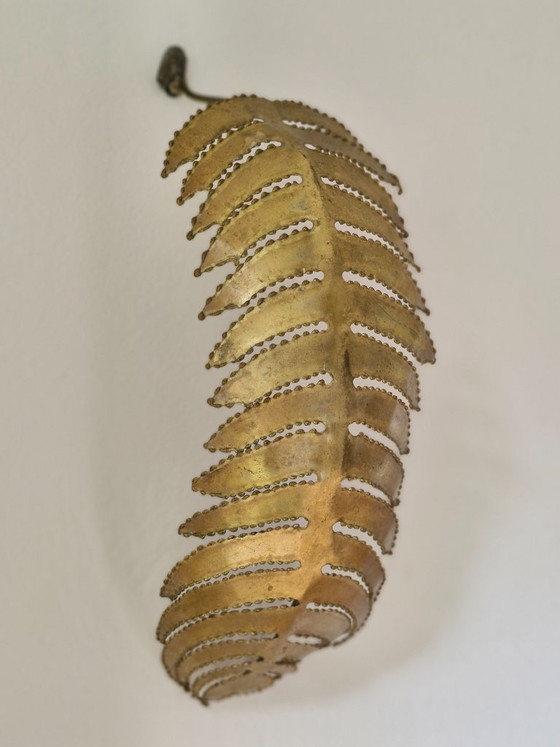 2x Original Maison Jansen Palm Leaves / Wall Object (1970s) – Christian Techoueyres – Wall decoration, Brass (photo 4 of 8)