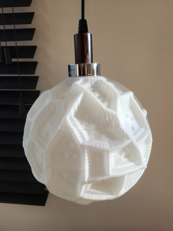 Image 1 of Peill & Putzler Opaline Glass Pendant Lamp, Supposedly