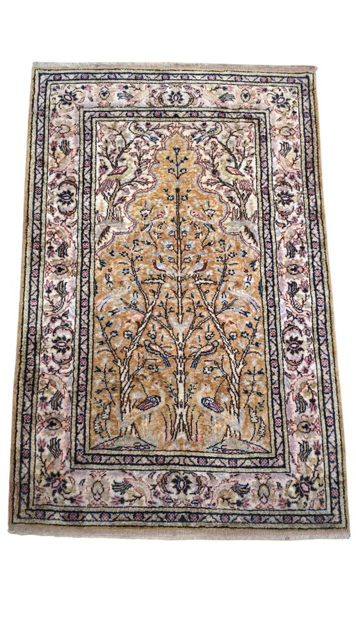 Handgeknoopt oriental zijde Kayseri tapijt Paradise 89x140cm