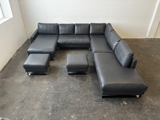 Rolf Benz EGO XXL Designersofa Couch Leder Anthrazit neuwertig!