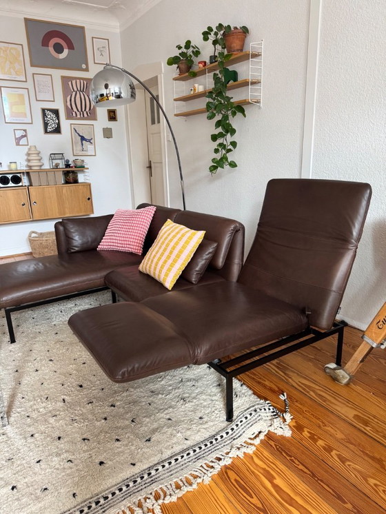 Image 1 of Brühl Roro Medium 3-Seater Leather Pearl Dark-Brown