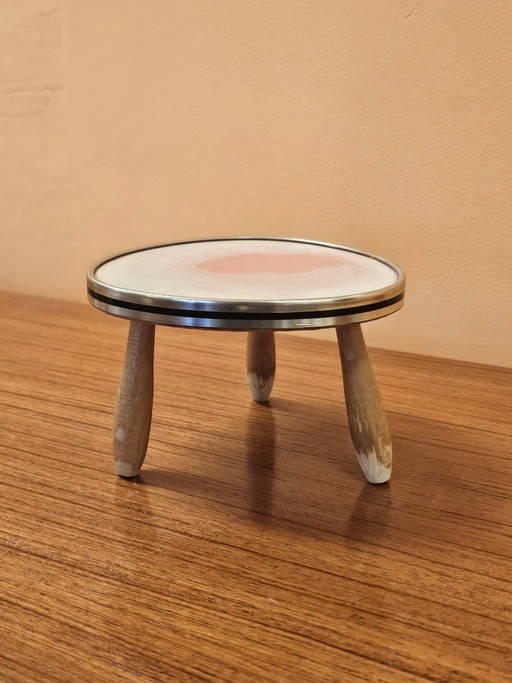 Vintage Mini Roze Tafeltje Bijzettafeltje Plantentafeltje