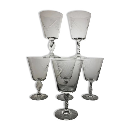 6 crystal wine glasses from the 60s (wheat)