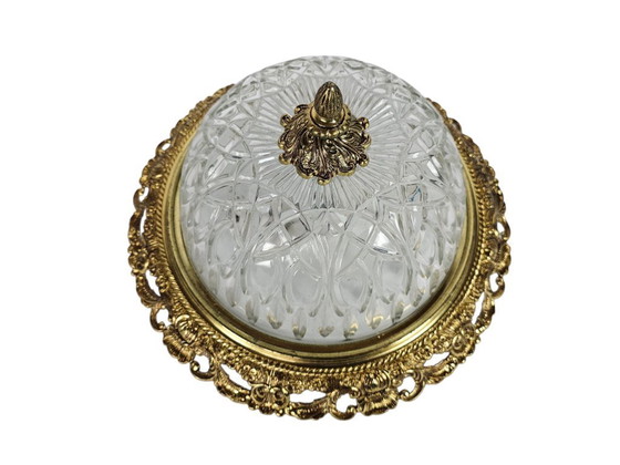 Image 1 of Massif - style Hollywood Regency - laiton - verre - 3e quart 20e siècle