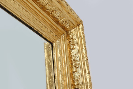 Image 1 of Miroir baroque en bois doré à facettes, France 1850