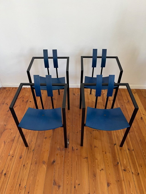 Vintage Design Memphis 'Trix' chairs by KFF 4-set