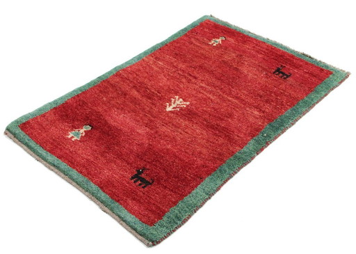 Tappeto persiano originale Gabbeh Ghashghai tappeto orientale 126 cm x 86 cm vecchio naturale