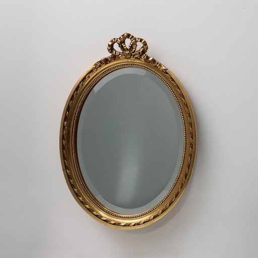 Dutch Wood with Beveled Louis-Philippe Style Mirror labeled Pieterman, 1950s